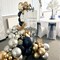 Black Gold Silver Balloons Set, 60 Pcs 12 Inch Metallic Chrome Gold Silver Balloons Black Silver Gold Balloons for Birthday, New Year, Wedding Party Decoration